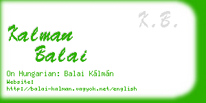 kalman balai business card