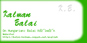 kalman balai business card